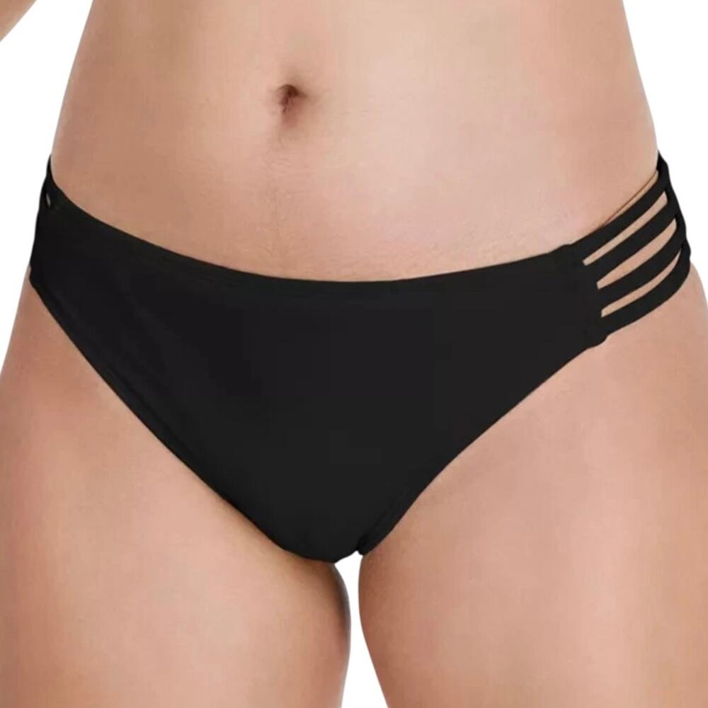Salt + Cove Juniors' Strappy Side Hipster Bikini Swimsuit Bottom Black Size XL